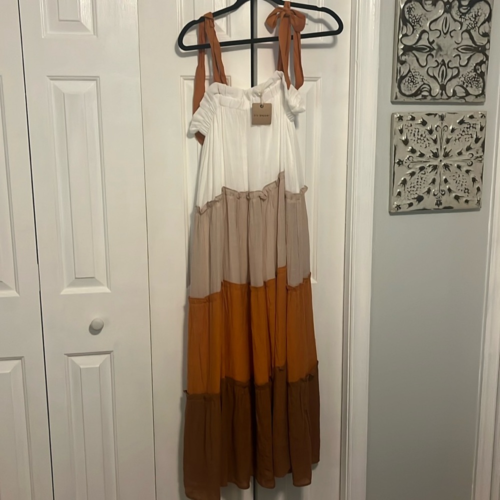 Tiered color block maxi dress - NWT